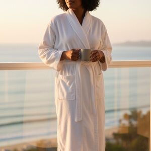 White 100% Cotton Bath Robe - XL